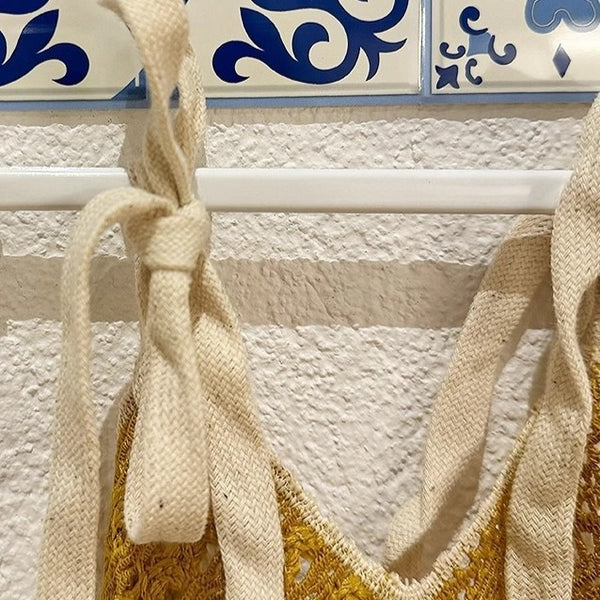 Mustard Diamond Lace Cabinet Curtain