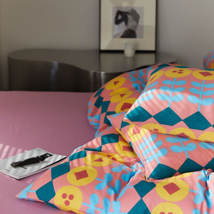 Tulip Check Cotton Bedding Set