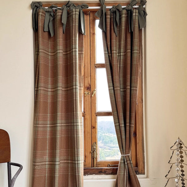 Vintage Plaid Cabinet Curtain