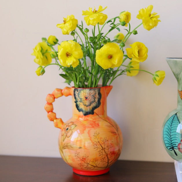 Fiesta Ceramic Pitcher Vase