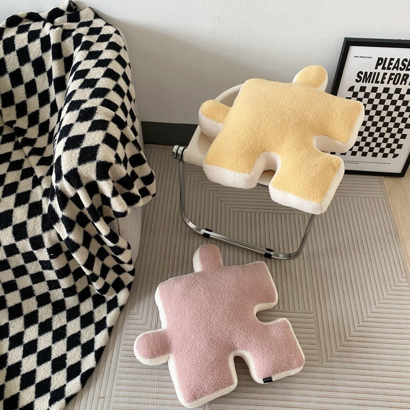 Soft Colour Puzzle Piece Cushion