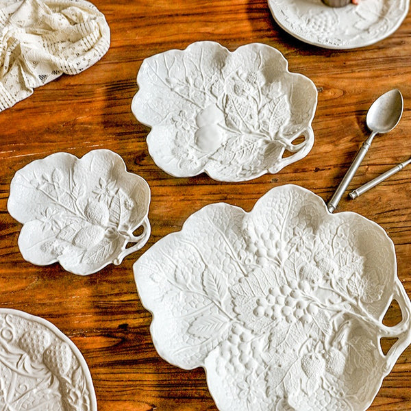Snowy Leaf Harvest Plate
