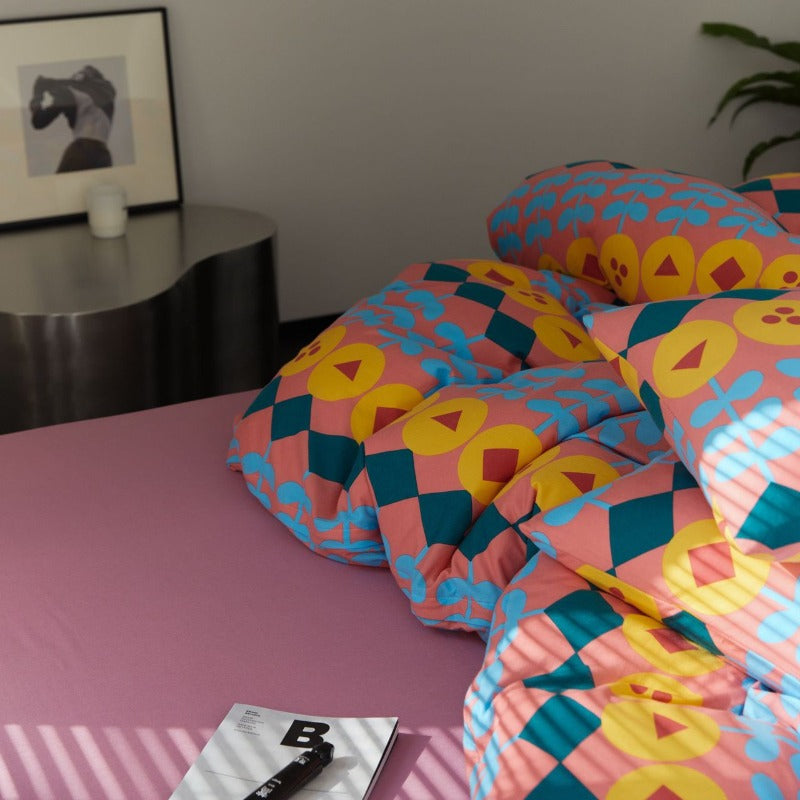 Tulip Check Cotton Bedding Set