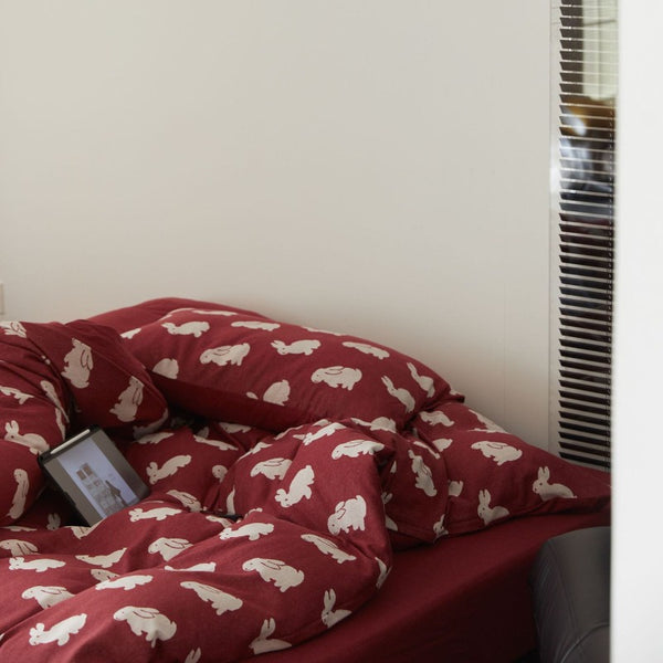 Retro Bunny and Clover Bedding Set