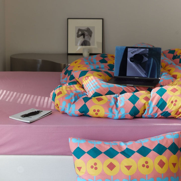 Tulip Check Cotton Bedding Set