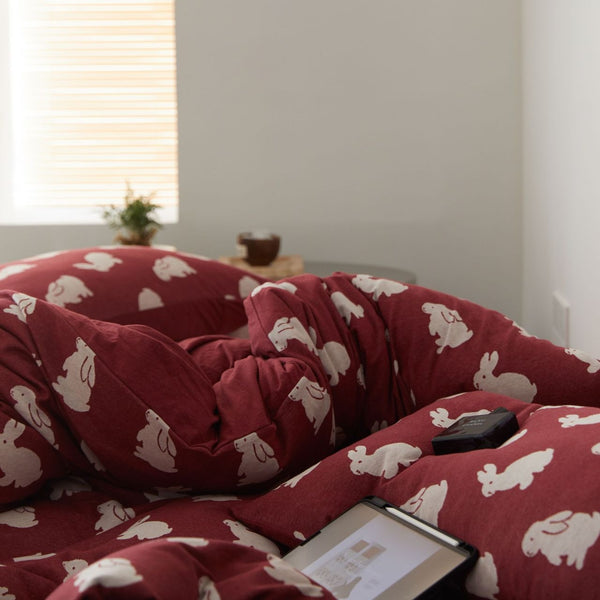 Retro Bunny and Clover Bedding Set