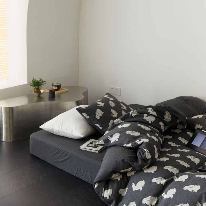 Retro Bunny and Clover Bedding Set