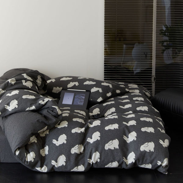 Retro Bunny and Clover Bedding Set