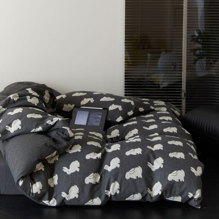 Retro Bunny and Clover Bedding Set