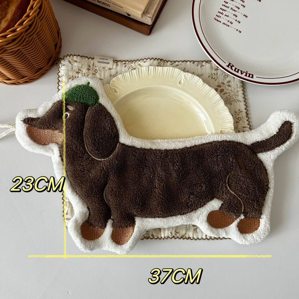 Gentle Dachshund Hanging Hand Towel Set