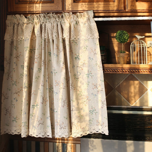 Wild Floral Lace Cabinet Curtain