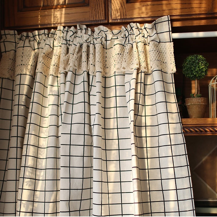 Classic Checkered Cabinet Curtain