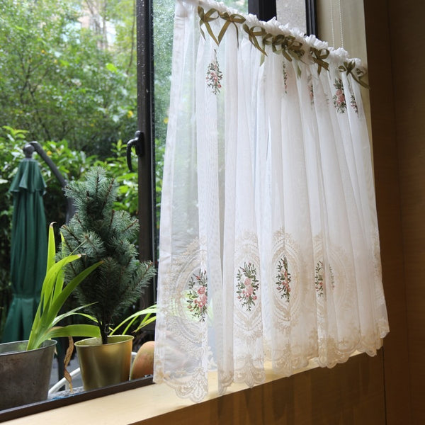 Bow & Lace Cabinet Curtain