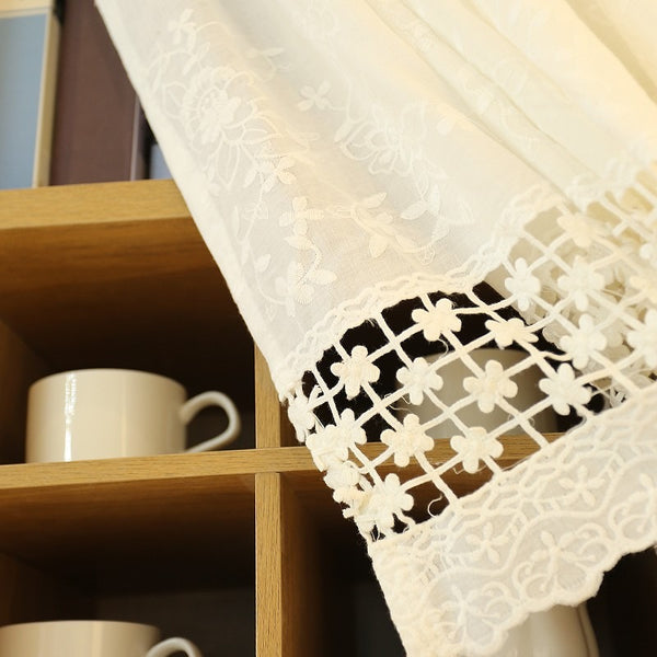 Cottagecore Lace Floral Cabinet Curtain