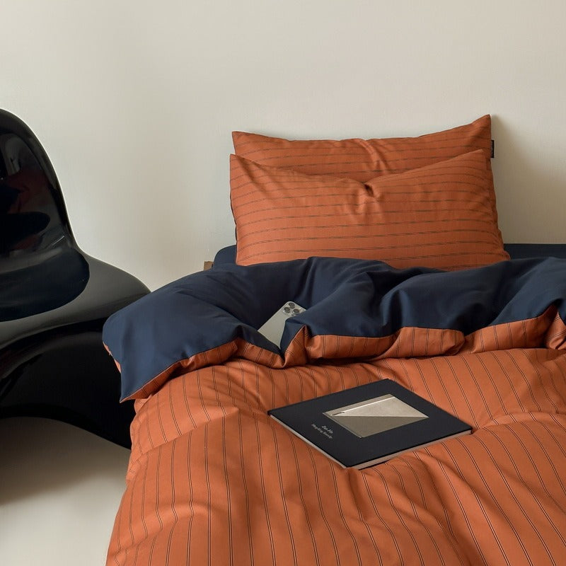 Soft Simple Striped Bedding Set