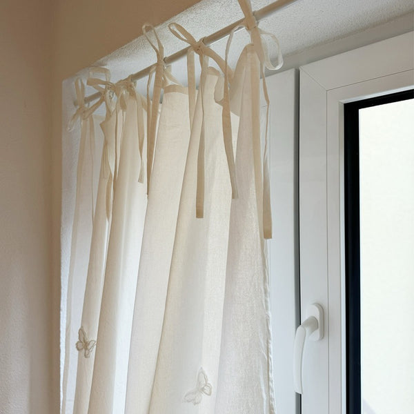 Creamy Butterfly Cabinet Curtain