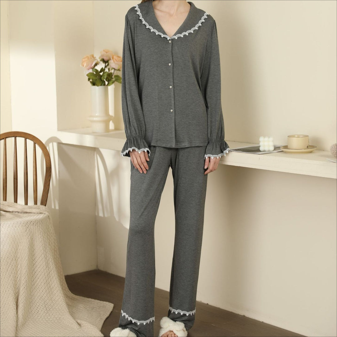 Only You White Lace Ruffle Loungewear