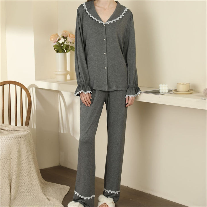 Only You White Lace Ruffle Loungewear