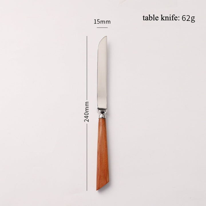 Wood Handle Silver Cutlery Set