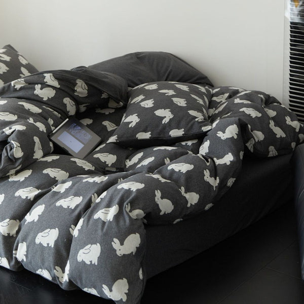Retro Bunny and Clover Bedding Set