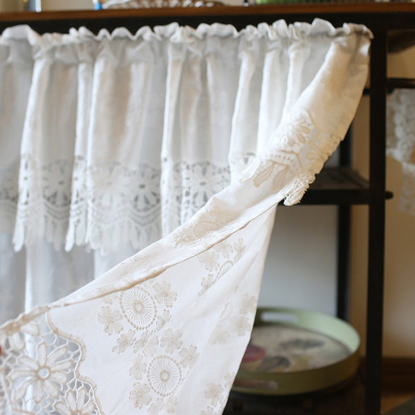 Royal White Lace Cabinet Curtain