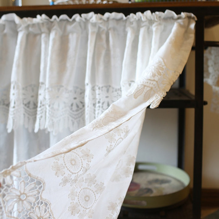Royal White Lace Cabinet Curtain