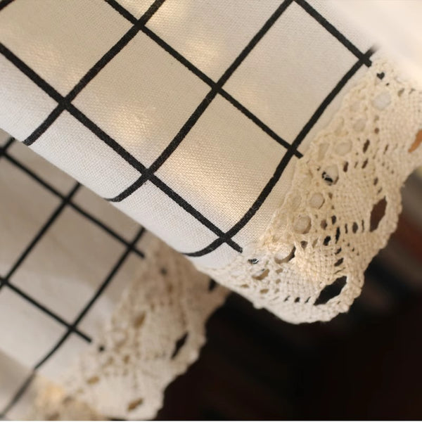 Classic Checkered Cabinet Curtain