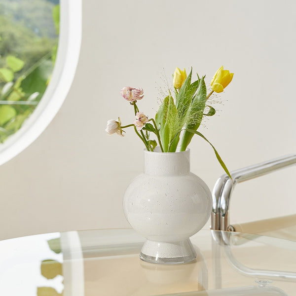 Graceful White  Glass Vase
