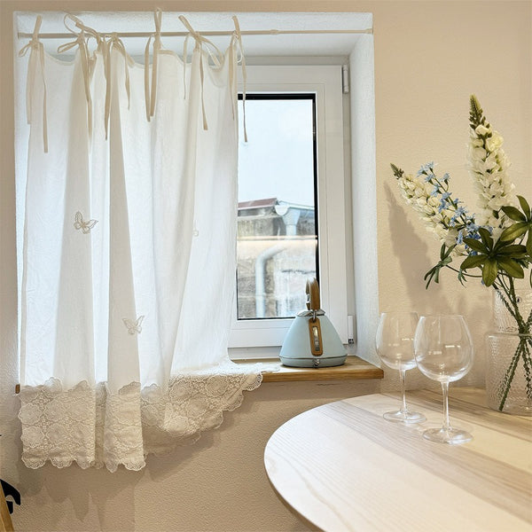 Creamy Butterfly Cabinet Curtain