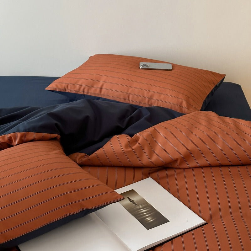Soft Simple Striped Bedding Set