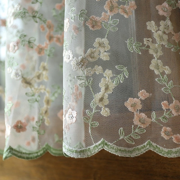 Sweet Floral Lace Cabinet Curtain