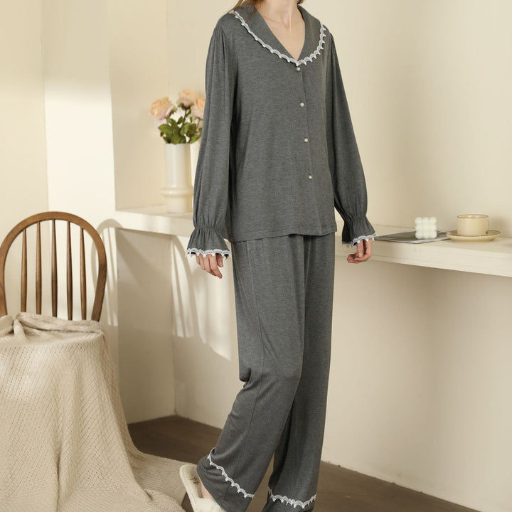 Only You White Lace Ruffle Loungewear