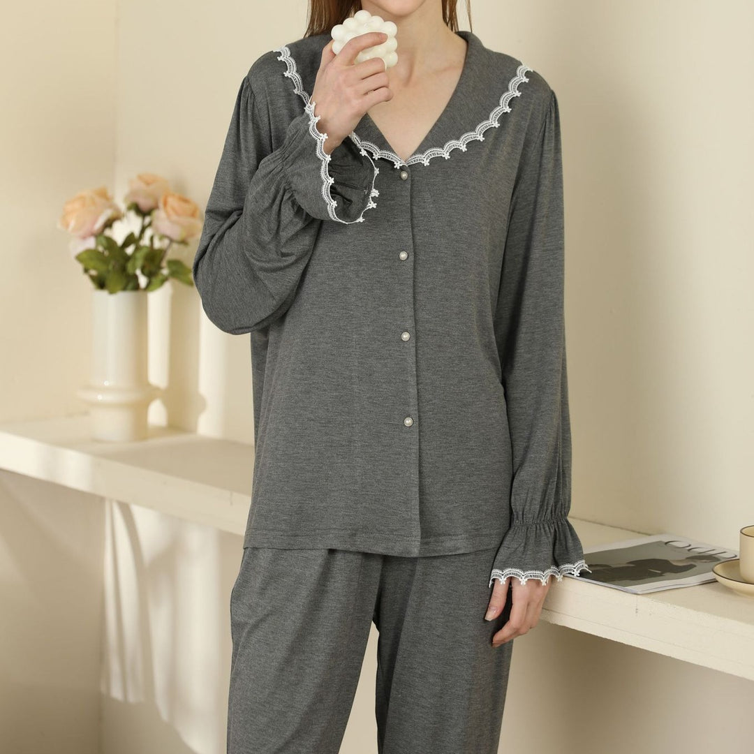 Only You White Lace Ruffle Loungewear