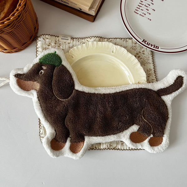 Gentle Dachshund Hanging Hand Towel Set