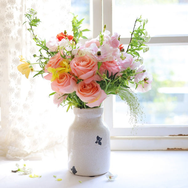 Small Crackle Ceramic Vase