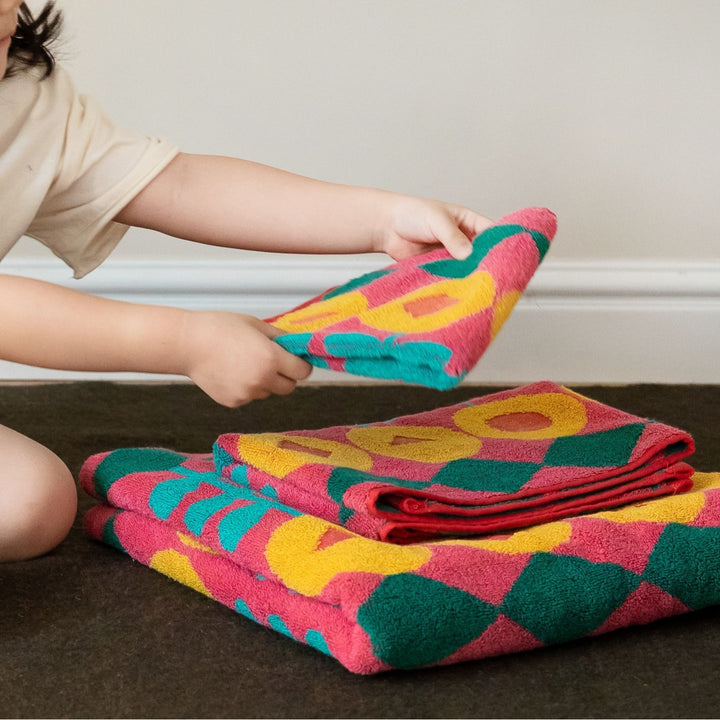 Tulip Check Cotton Towel Set Collection