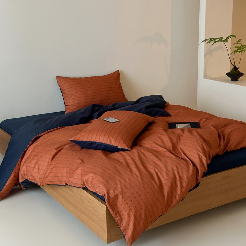 Soft Simple Striped Bedding Set