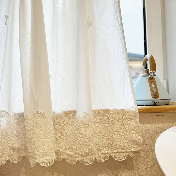 Creamy Butterfly Cabinet Curtain