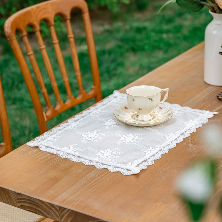 Pure White Lace Placemat Set