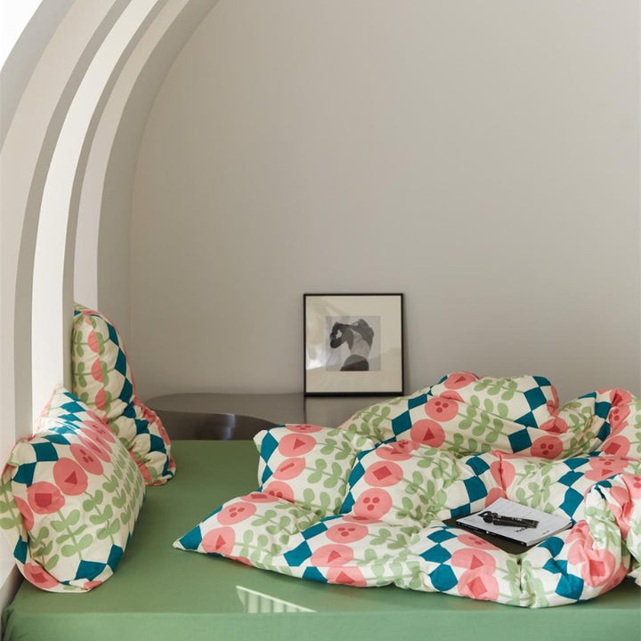 Tulip Check Cotton Bedding Set
