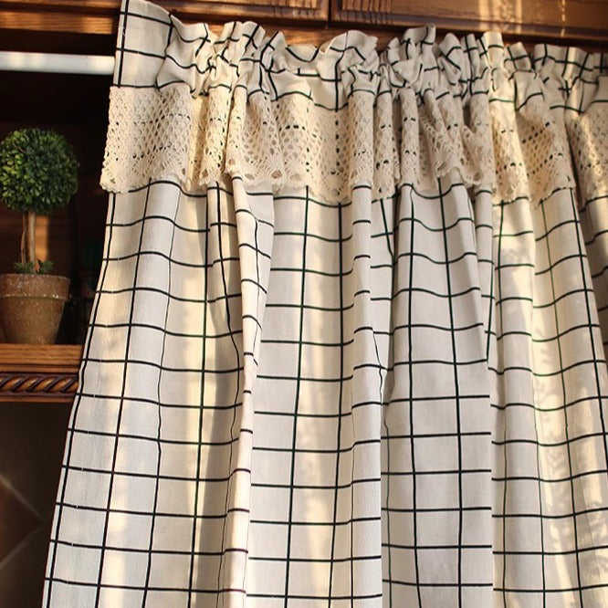 Classic Checkered Cabinet Curtain