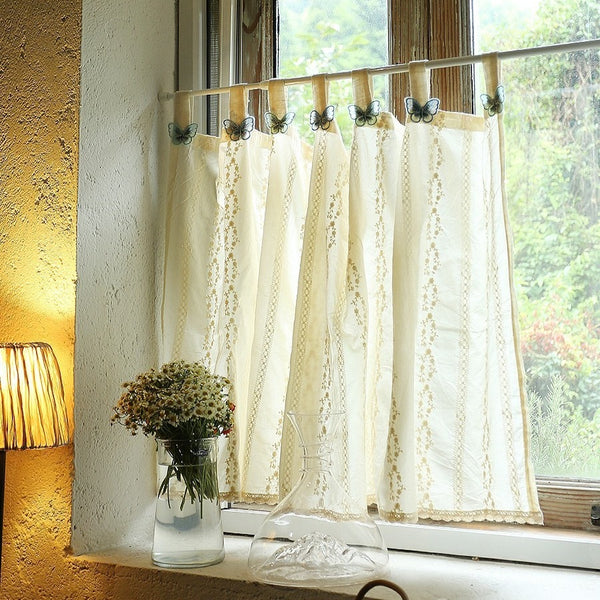 Butterfly Cream Cabinet Curtain