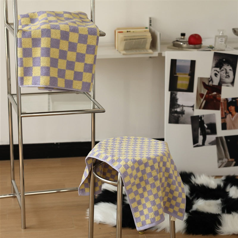 Pastel Checkerboard Towel Set Collection