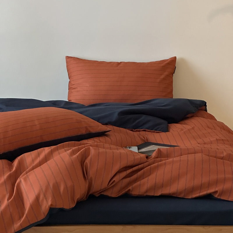 Soft Simple Striped Bedding Set