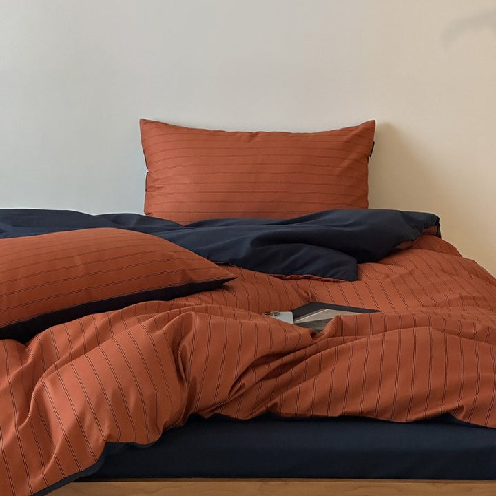 Soft Simple Striped Bedding Set