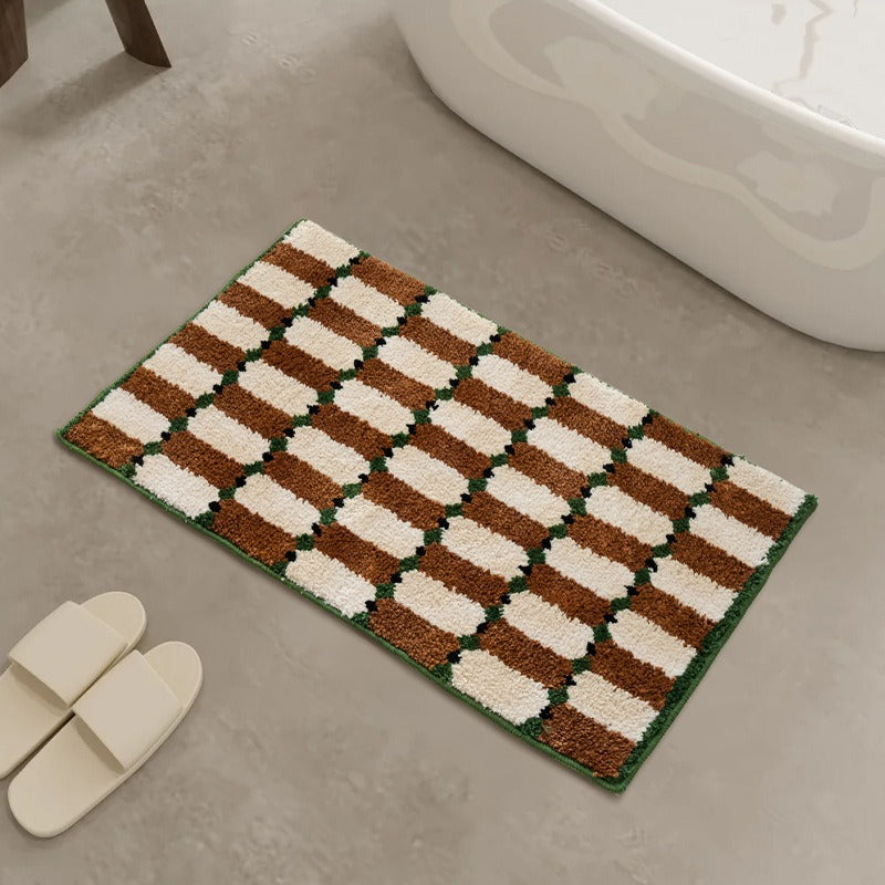 Plushy Checker Bath Mat