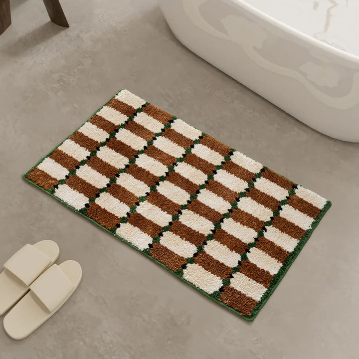 Plushy Checker Bath Mat
