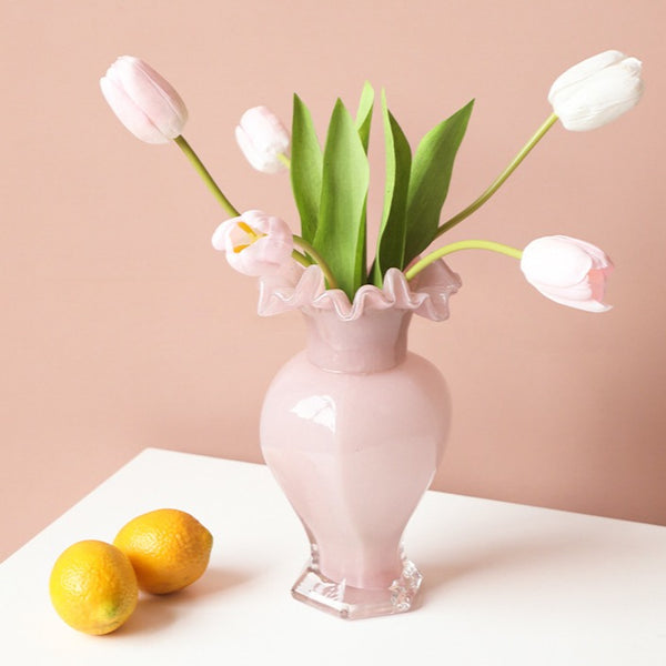 Ruffled Romance Glass Vase