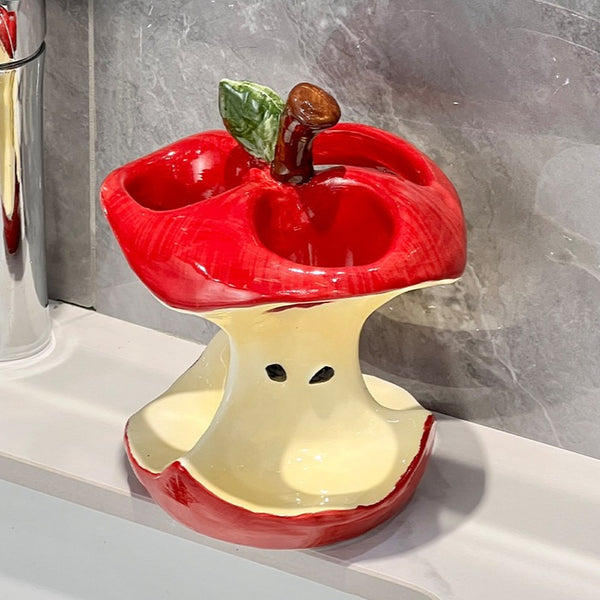 Fun Apple Core Toothbrush Holder