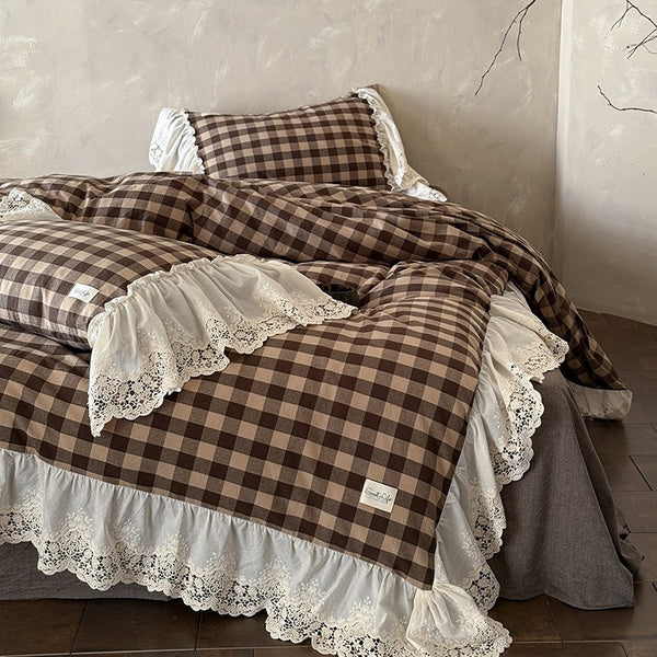 Countryside Lace Checker Bedding Set